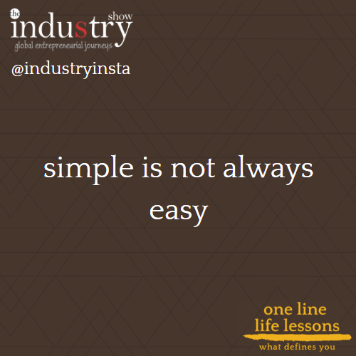 simple is not always easy