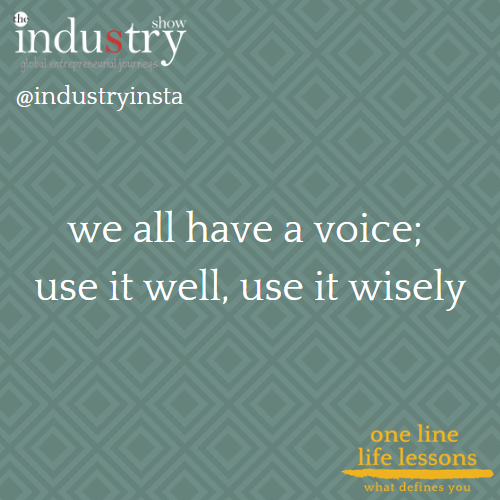 we all have a voice; use it well, use it wisely