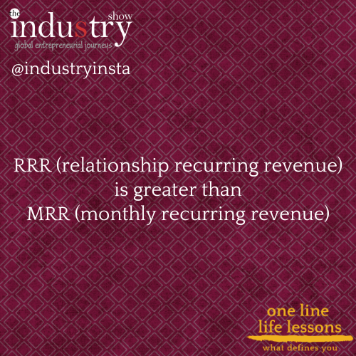 RRR (relationship recurring revenue) is greater than MRR (monthly recurring revenue)