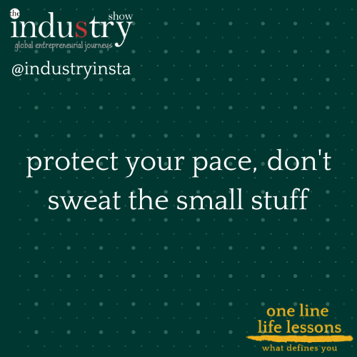protect your pace, don't sweat the small stuff