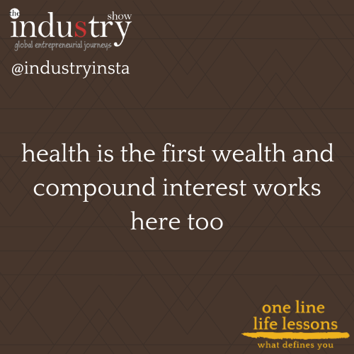 health is the first wealth and compound interest works here too