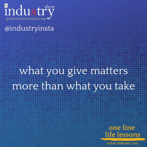 what you give matters more than what you take